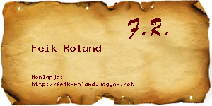 Feik Roland névjegykártya